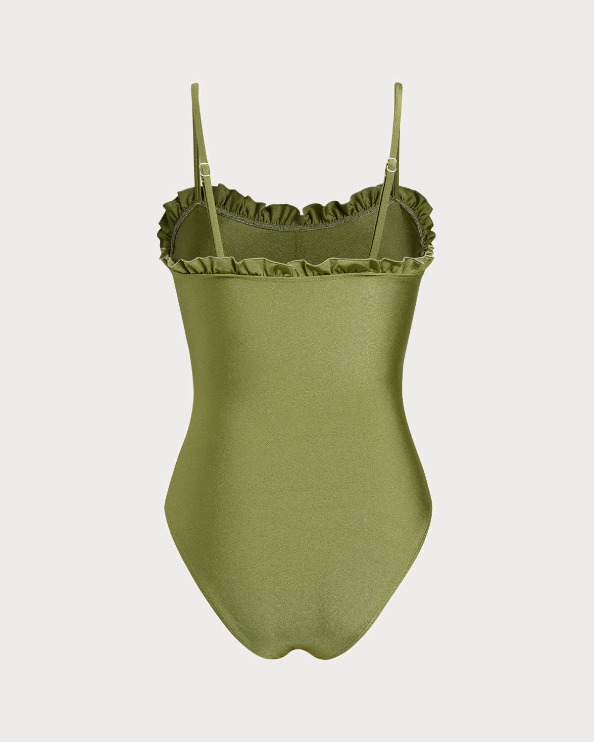 One-Piece Swimsuit with Ruffles Green
