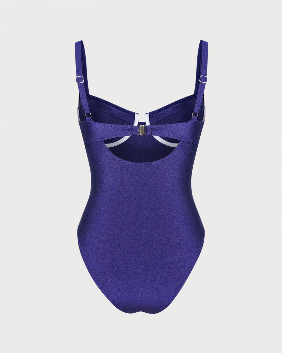 One-Piece Swimsuit with Rings in Navy Color