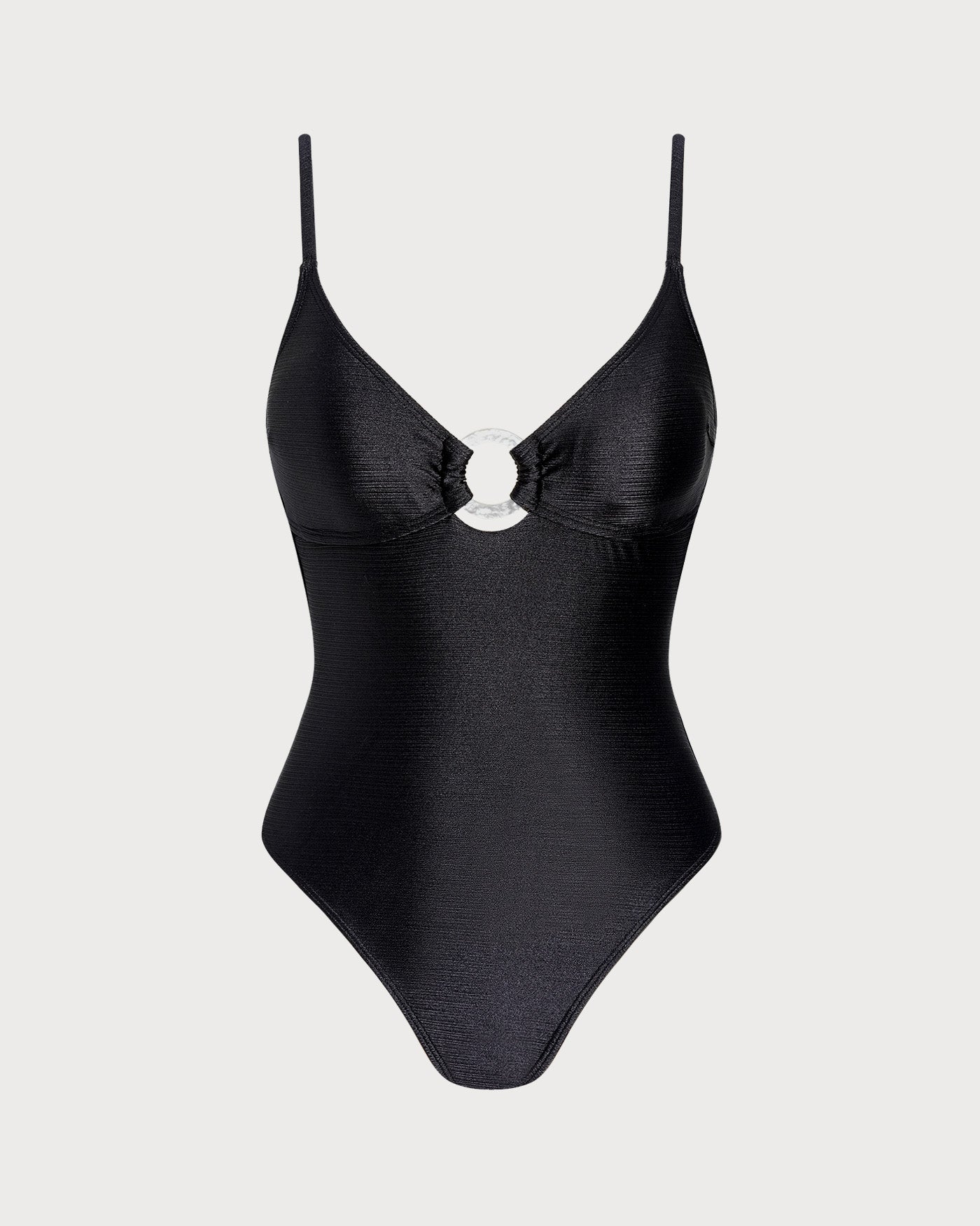 Solid Black One-Piece Bralette with O-Ring