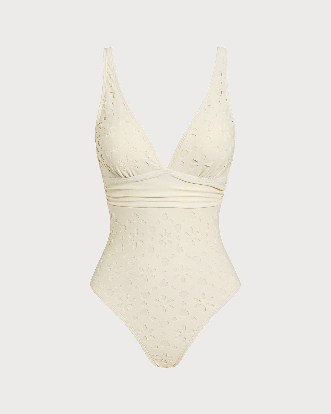 One-Piece Bralette Swimsuit Off White