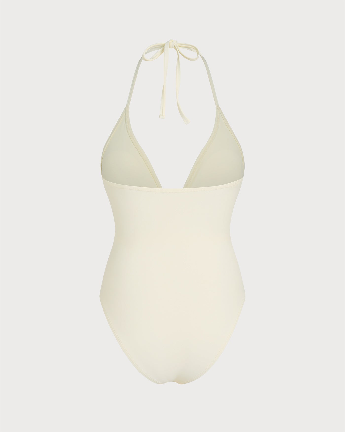 One-Piece Swimsuit with Halter in Off White