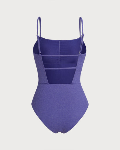 High Stretch One-Piece Swimsuit in Purple