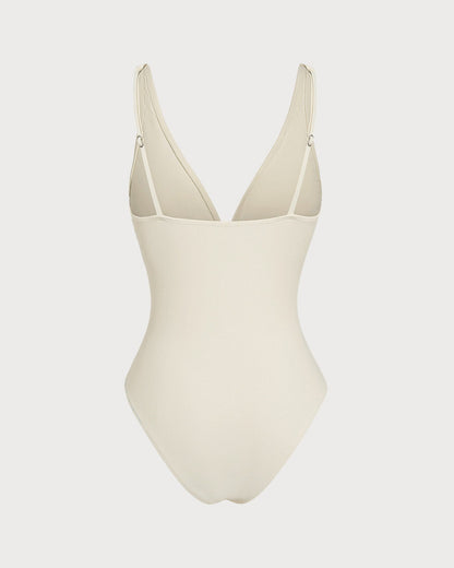 One-Piece Bralette Swimsuit Off White