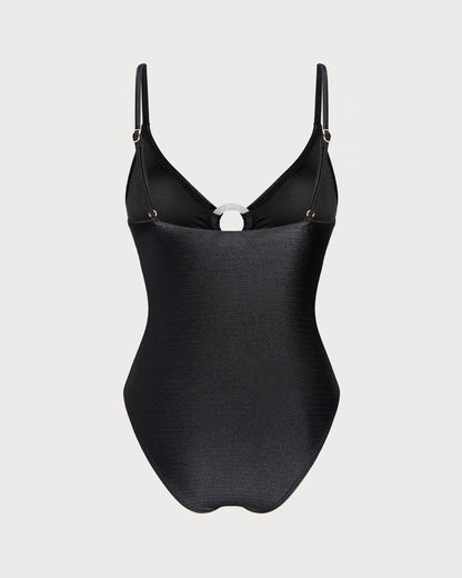 Solid Black One-Piece Bralette with O-Ring