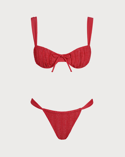 Bikini Set with Red Sequin Rings