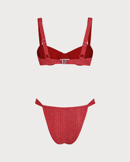 Bikini Set with Red Sequin Rings
