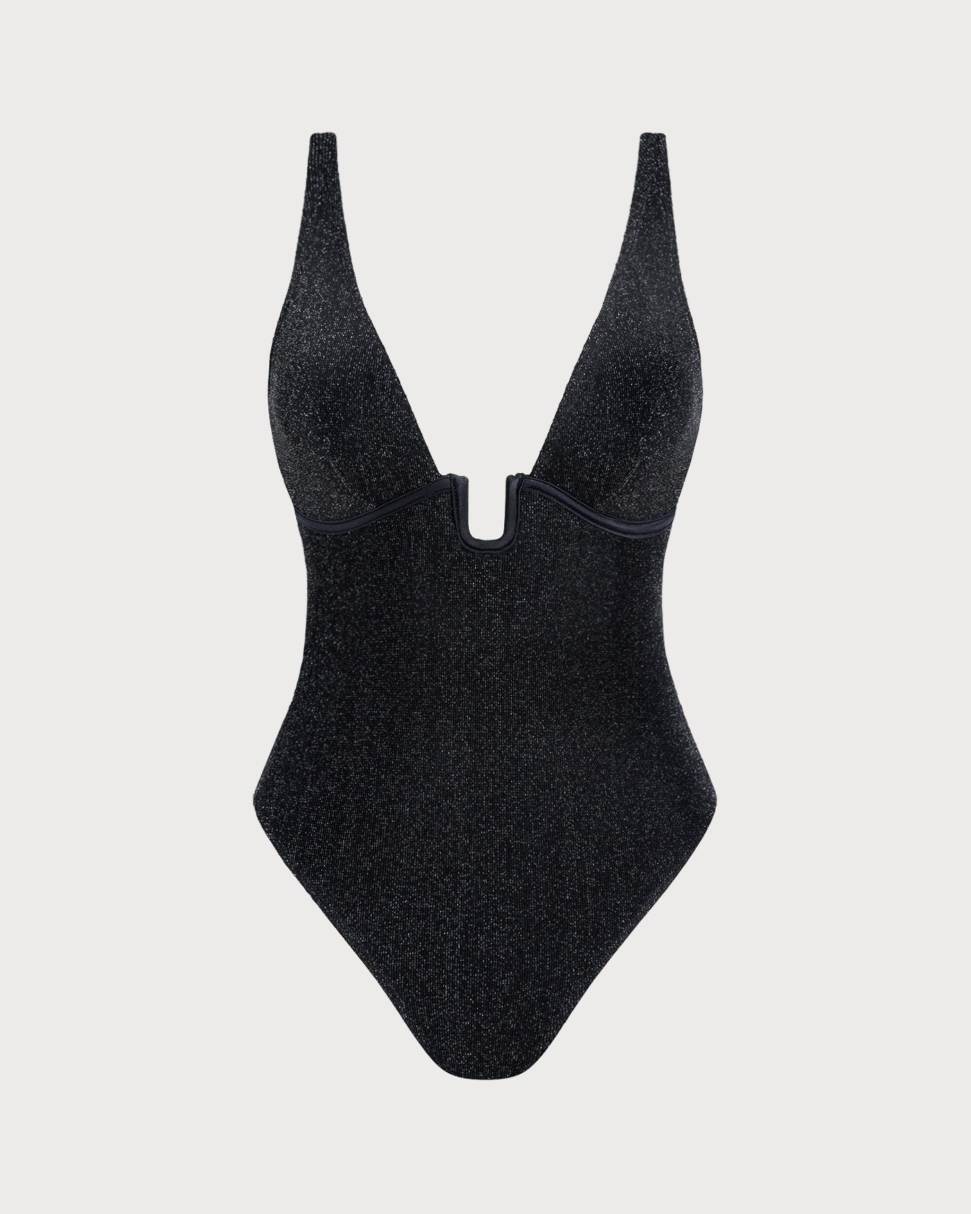 Black Sequin One-Piece Bralette