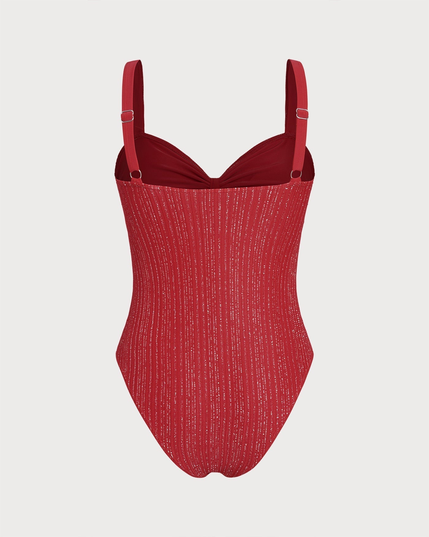 One-Piece Bralette with V-Neck in Red