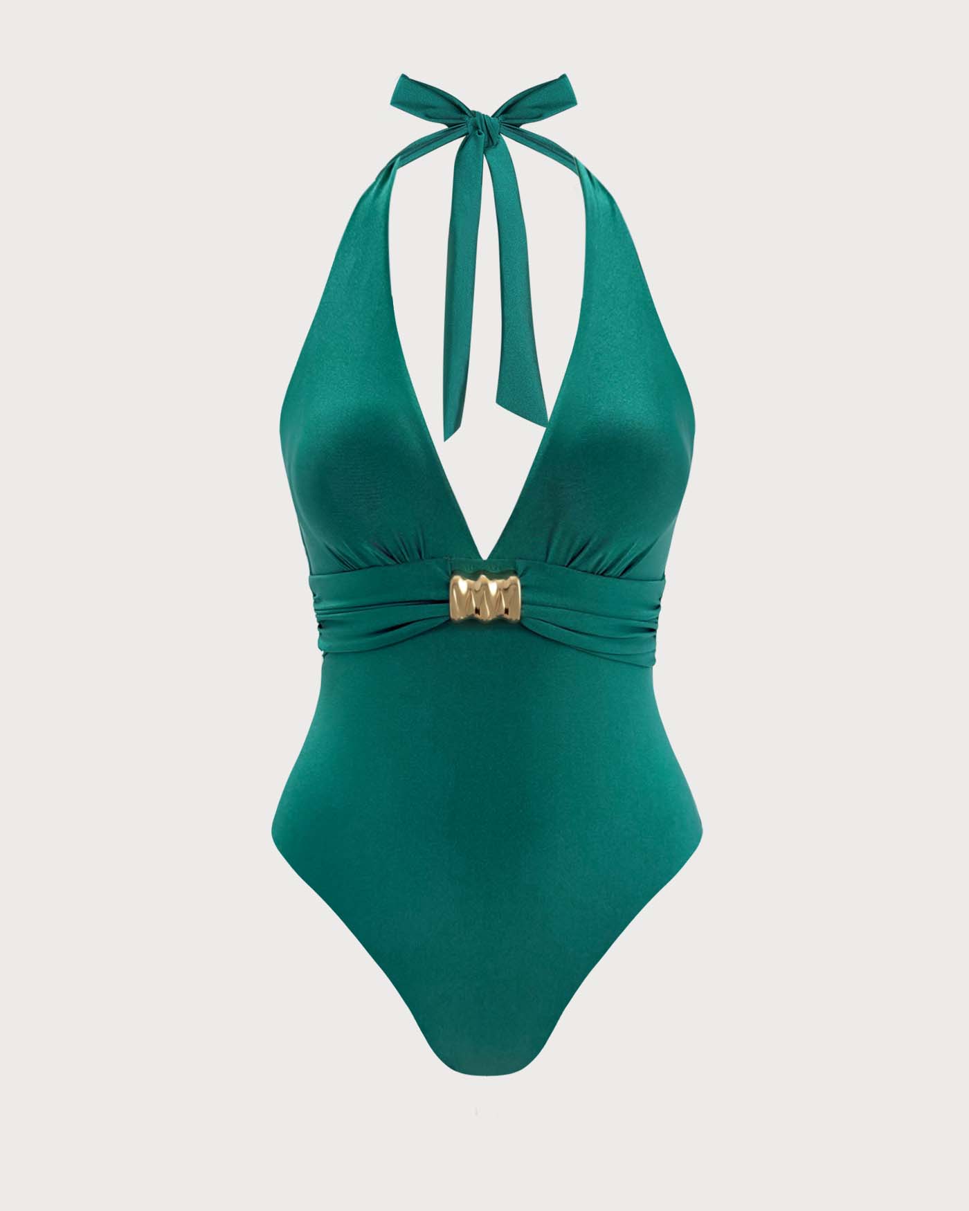 Green One-Sided Bralette with Ruffles