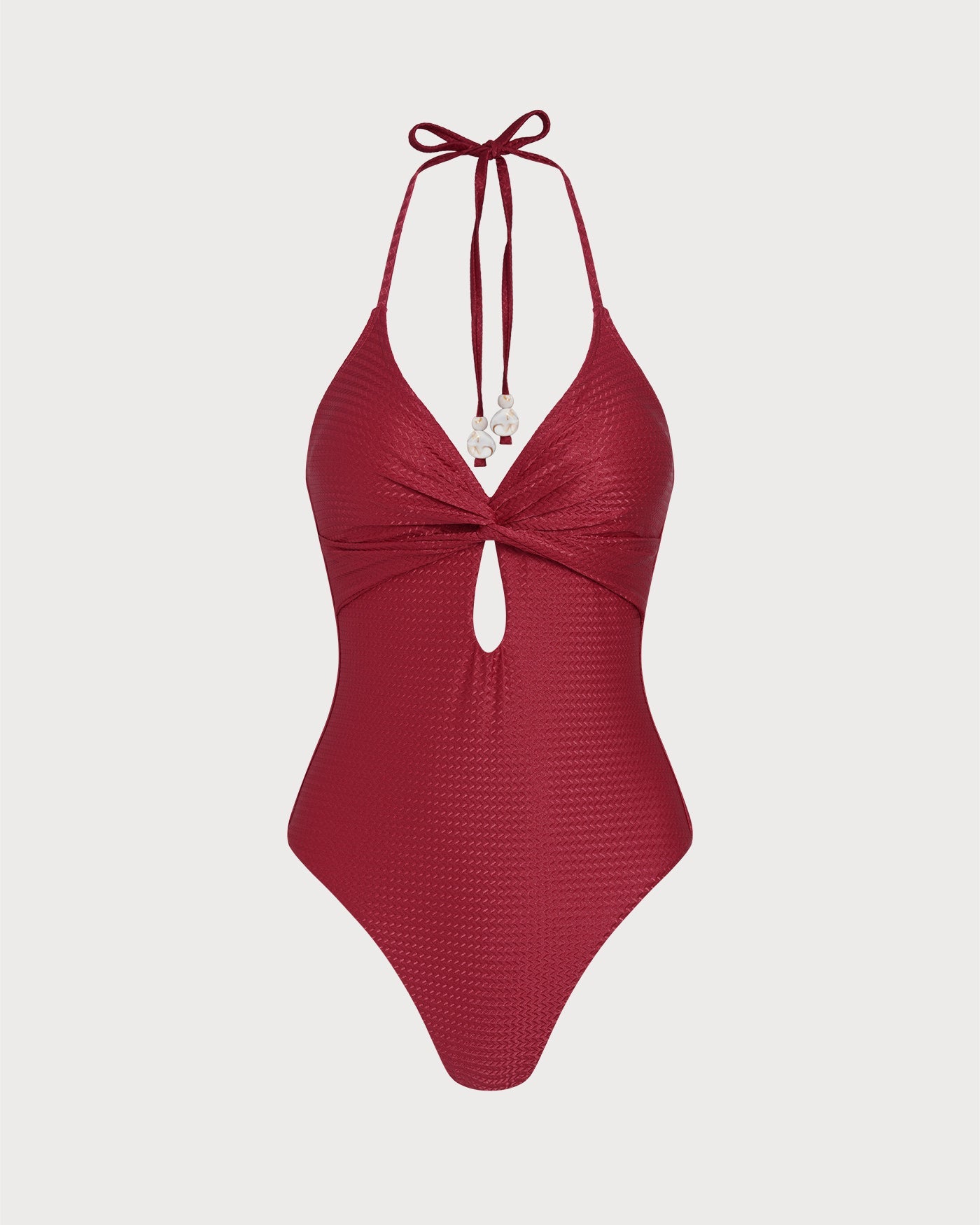 Red Halter One-Piece Swimsuit