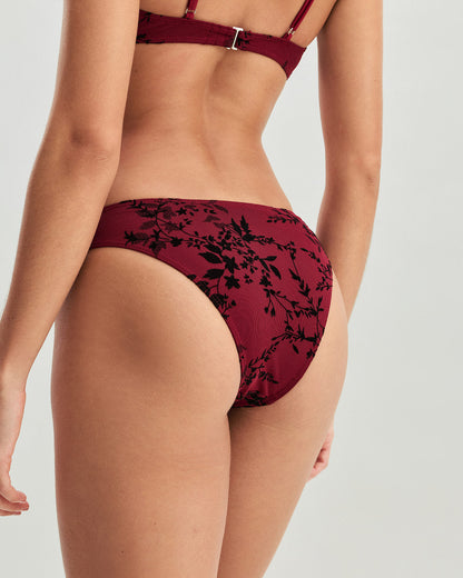 Red Floral Bikini Set with Underwire