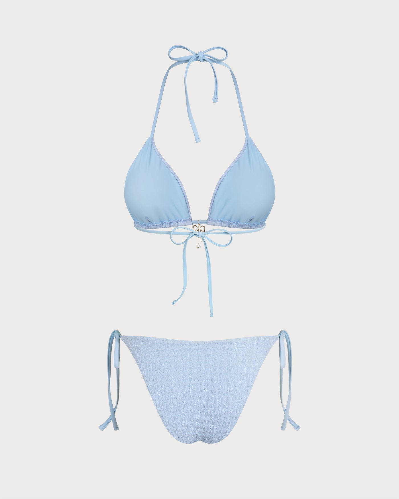 Triangle Bikini Set with Straps and Blue Cord