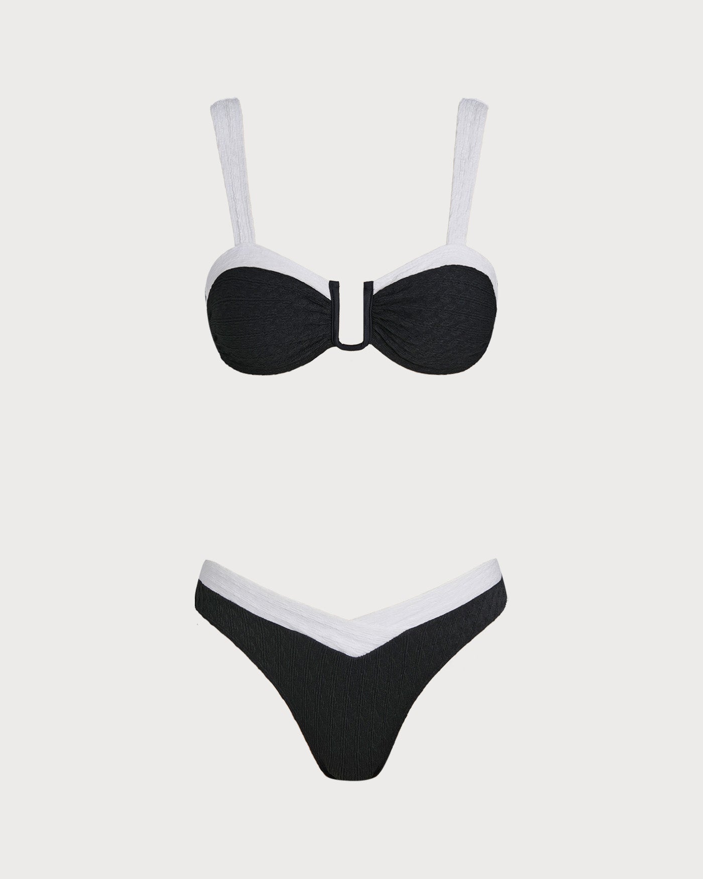 Black Triangle Bikini Set with Contrast