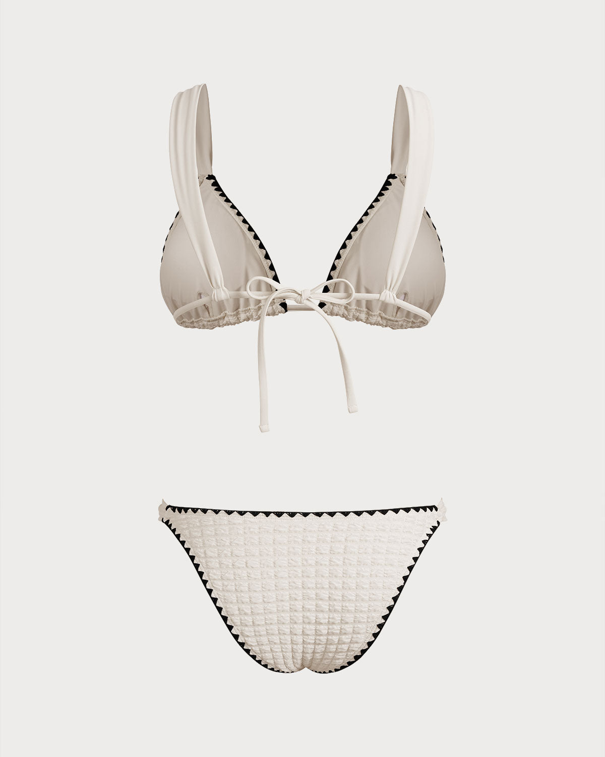 White Bikini Set with Contrasting Triangle