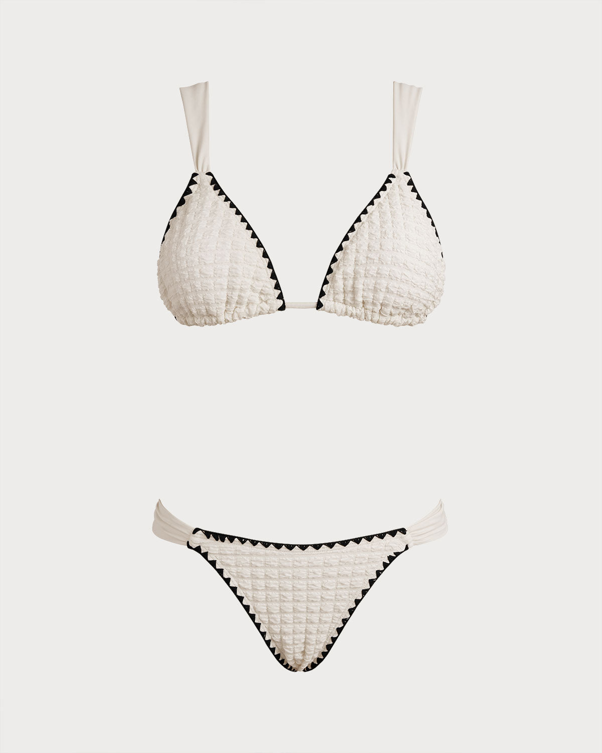 White Bikini Set with Contrasting Triangle