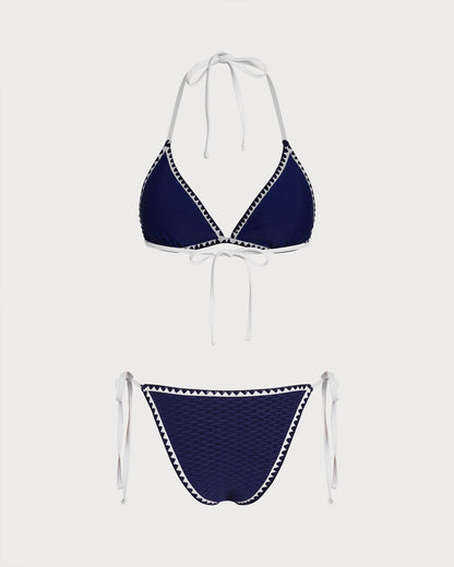 Triangle Bikini Set with Blue Strings