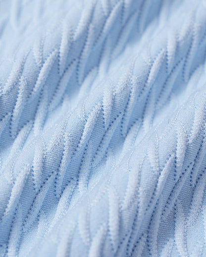 One-Piece Swimsuit with Rings and Blue Texture