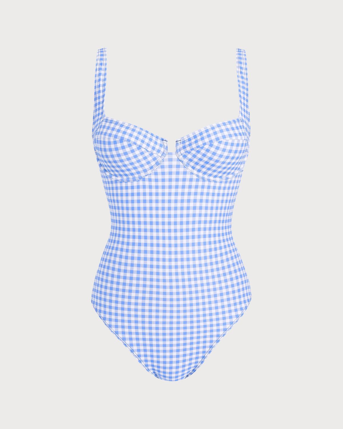 Blue Checkered Monokini with Rings