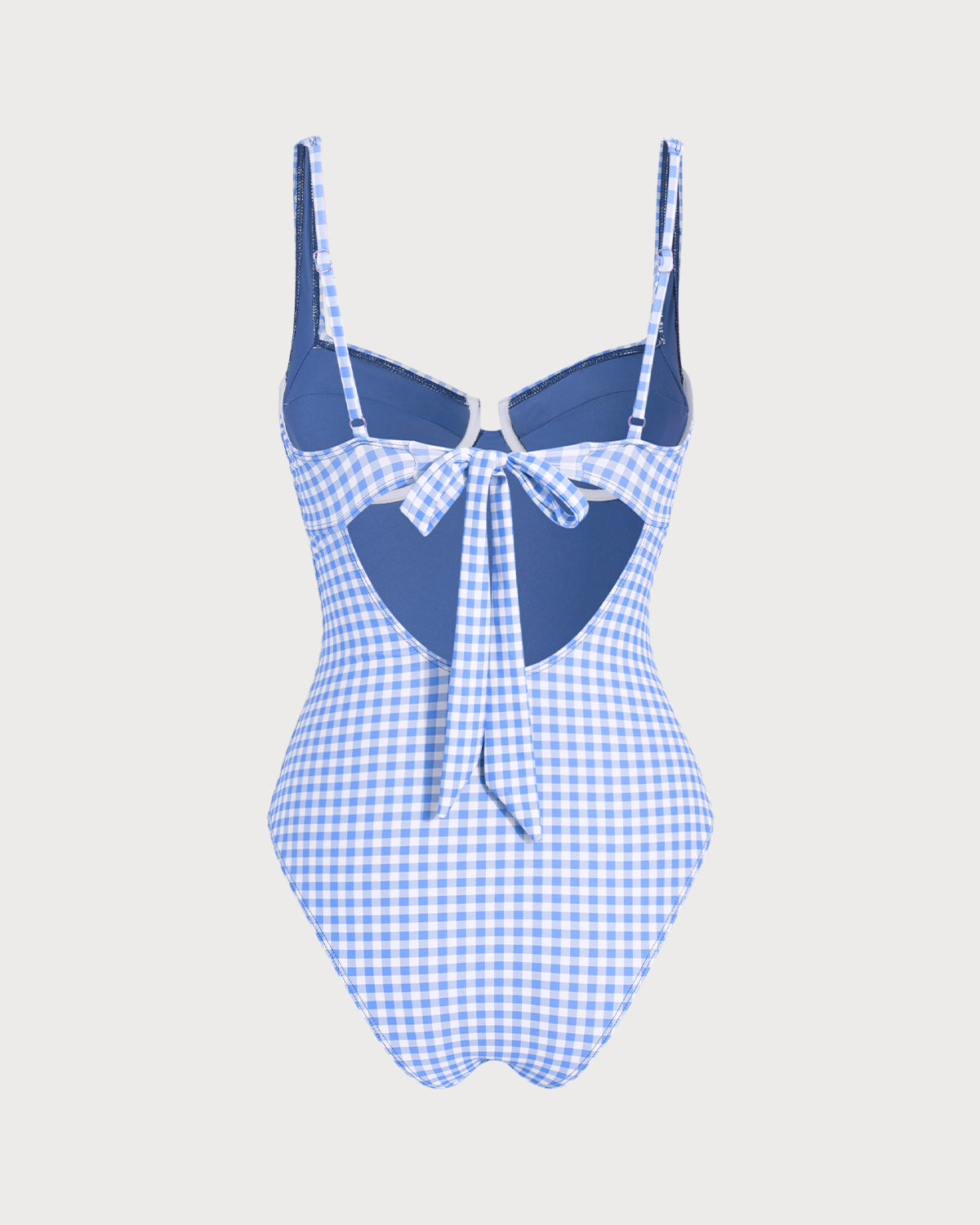 Blue Checkered Monokini with Rings
