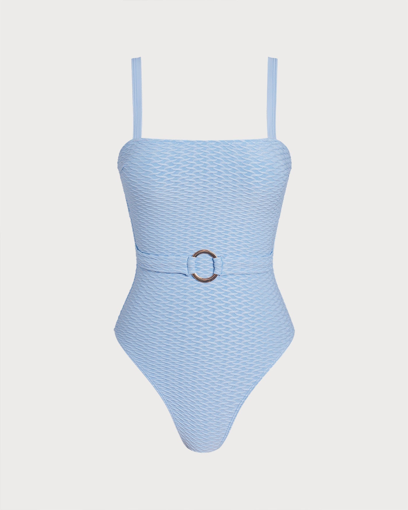 Blue Bandeau One-Piece Swimsuit