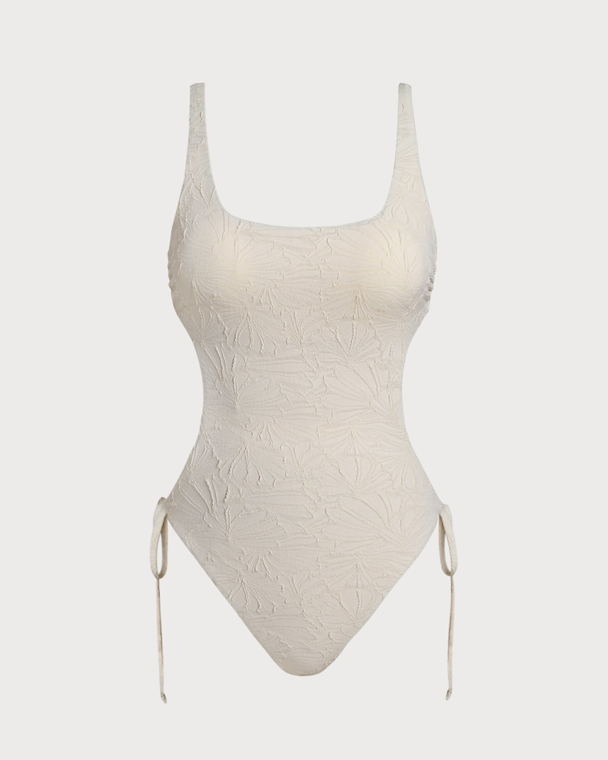 Textured One-Piece Swimsuit Off White