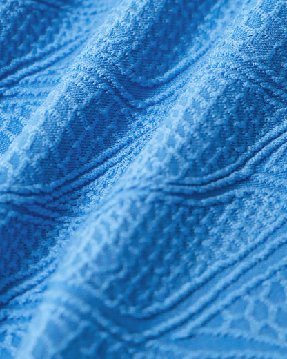 One-Piece Swimsuit with Blue Texture