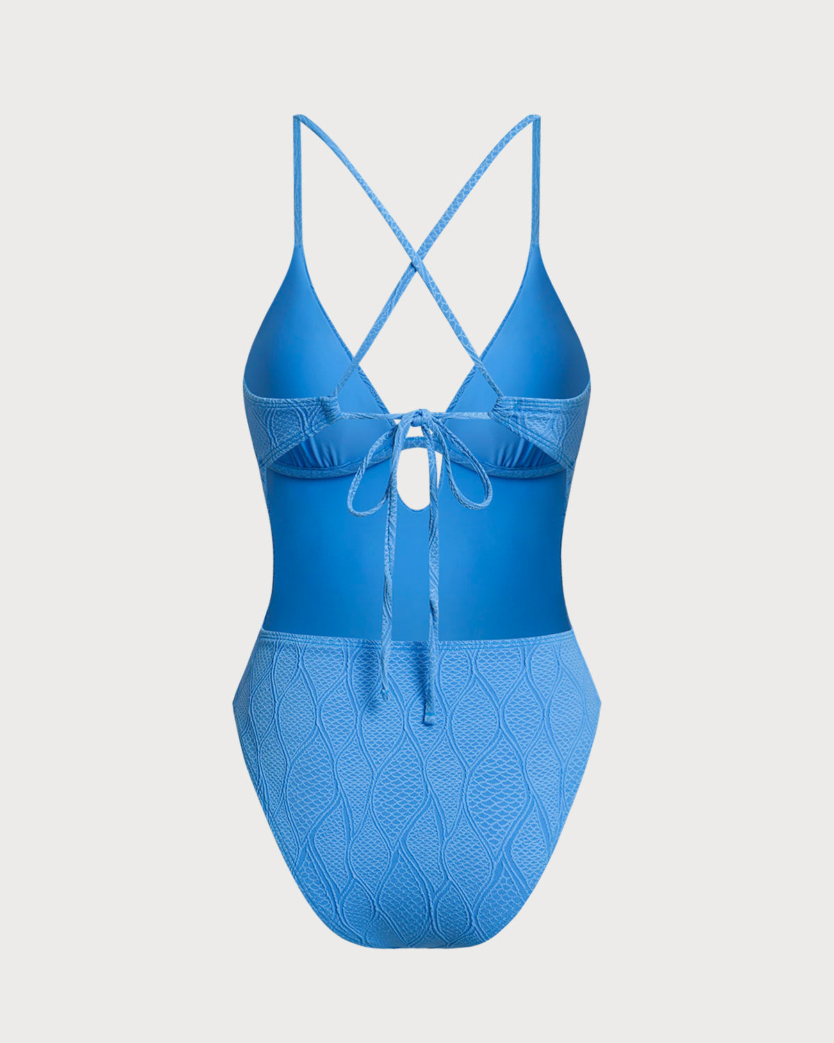 One-Piece Swimsuit with Blue Texture