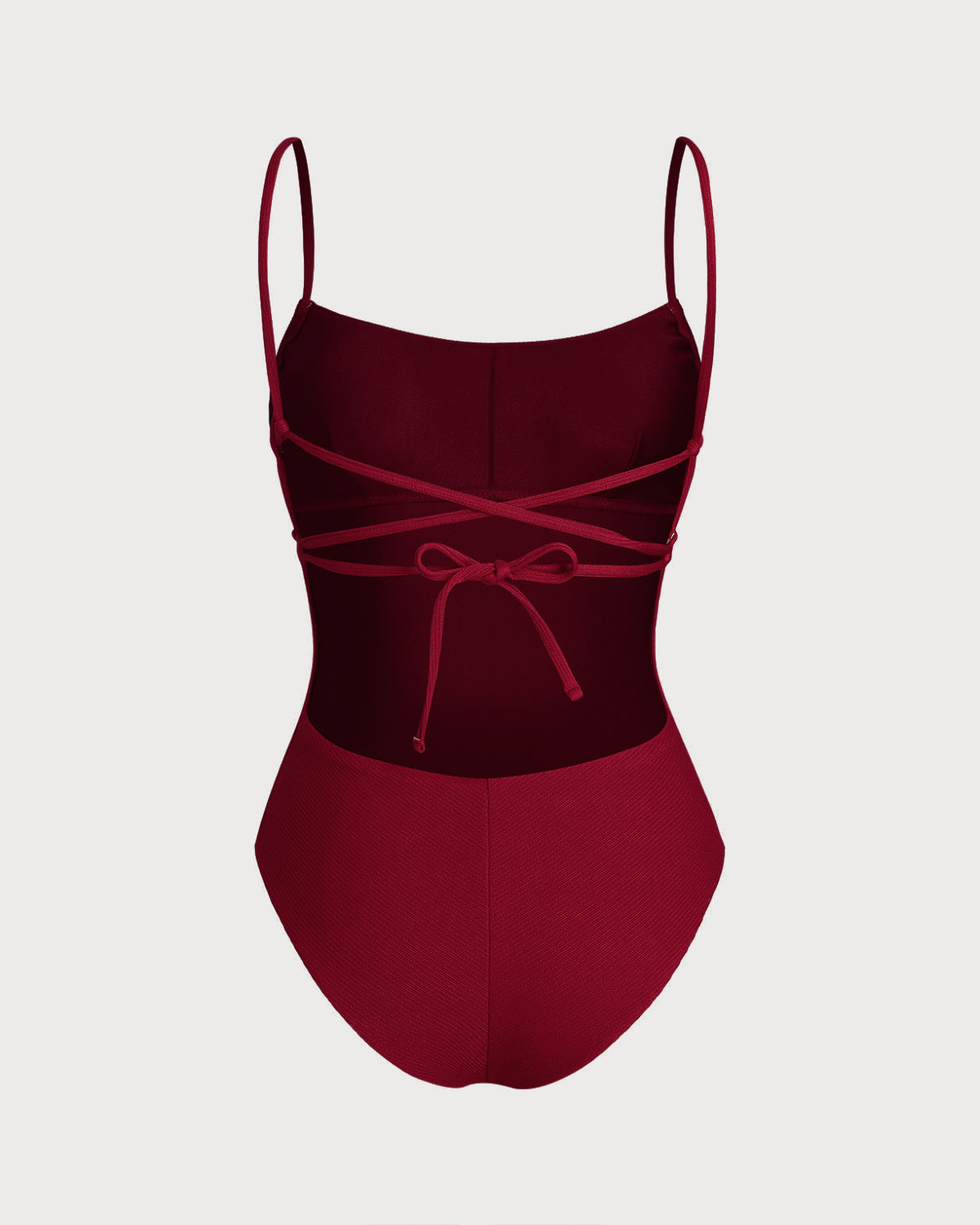 Red Bralette X Cross One-Piece Swimsuit