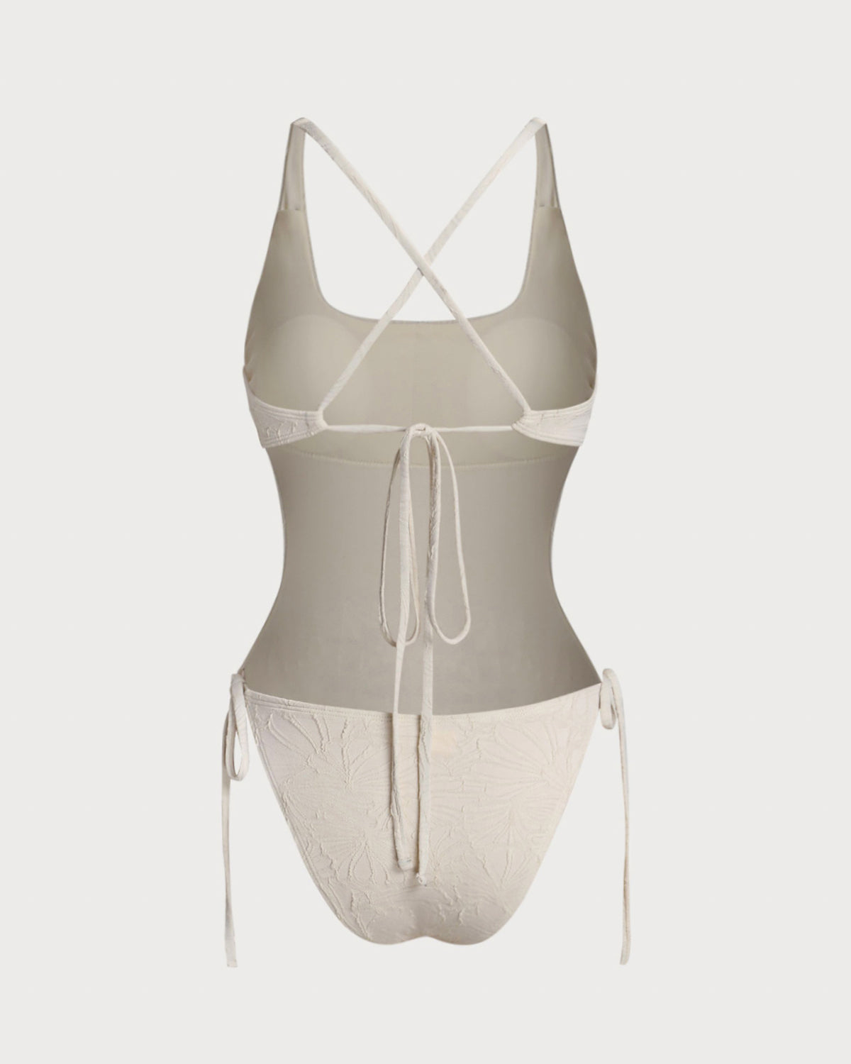 Textured One-Piece Swimsuit Off White