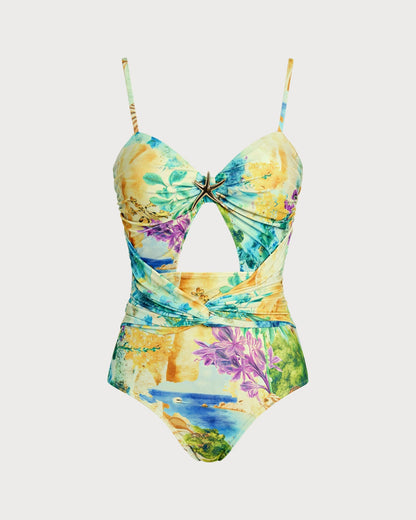Floral Twist One-Piece Swimsuit