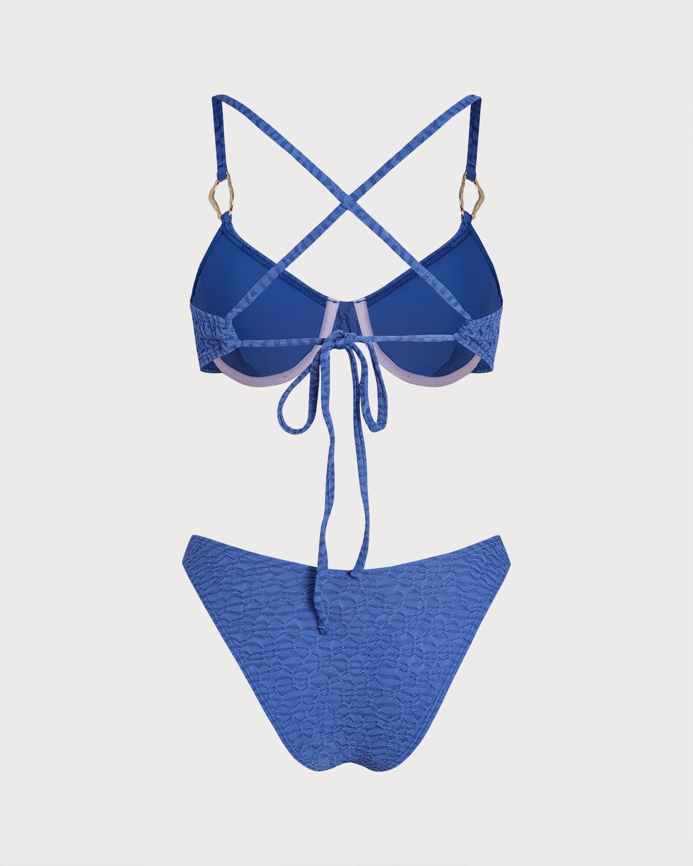 Textured Bikini Set in Light Blue