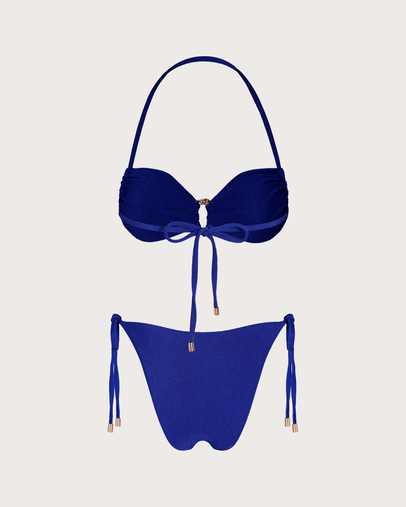 Bandeau Bikini Set with O-Ring Blue