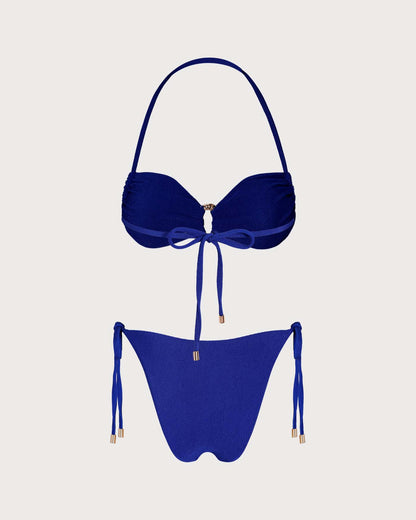 Bandeau Bikini Set with O-Ring Blue