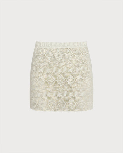 Three-Piece Set with Textured Rings in White