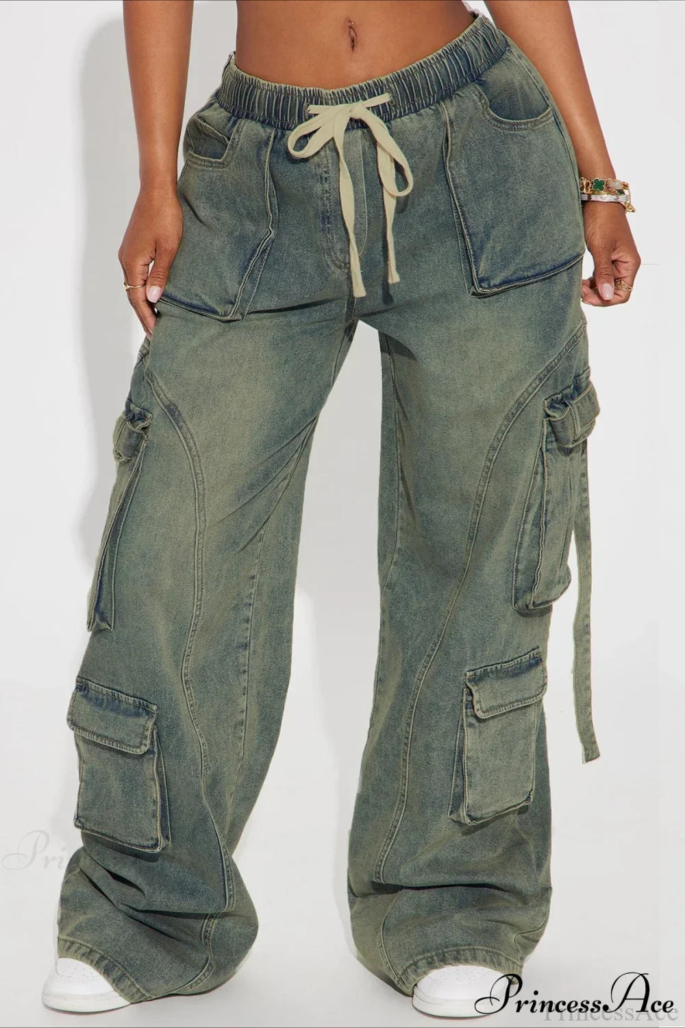Y2K Street Hip-Hop Denim Cargo Pants