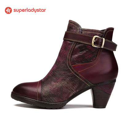 Hand-painted Soft Comfy Ankle Boots