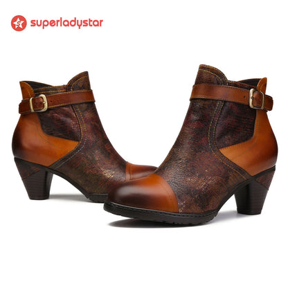 Hand-painted Soft Comfy Ankle Boots