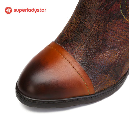 Hand-painted Soft Comfy Ankle Boots